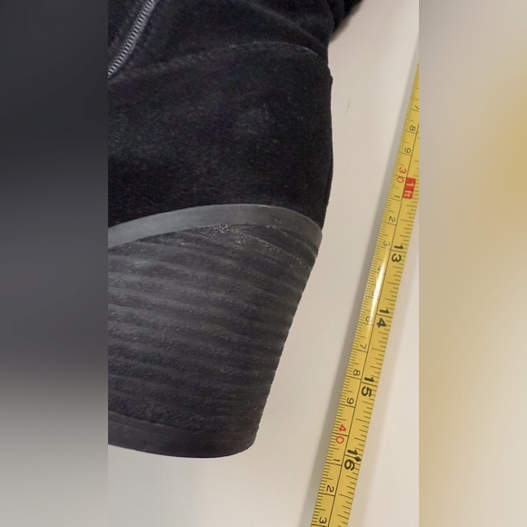 Women Black Suede Boots - Picture 13 of 13